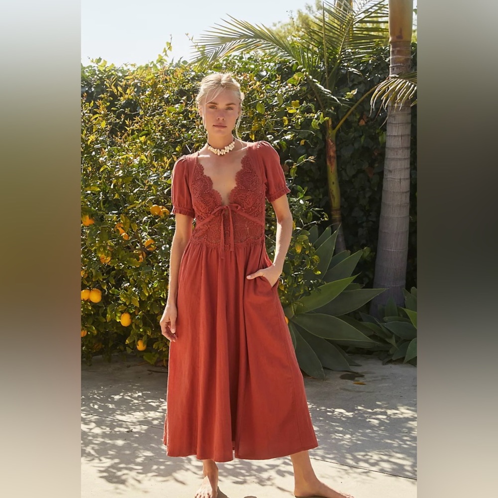 Free People - All You Need is Lace Midi Dress - Size Small